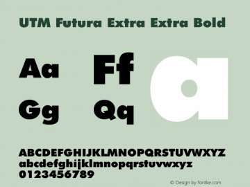 UTM Futura Extra Extra Bold Bộ Font chữ Việt sử dụng bảng mã Unicode图片样张