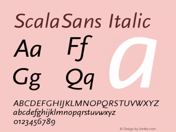 ScalaSans Italic Version 001.000图片样张