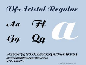 Vf-Aristol Regular 1.0  30/04/2004 Font Sample