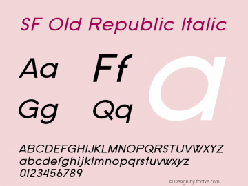 SF Old Republic Italic v2.0 - Freeware Font Sample