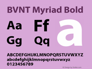 BVNT Myriad Bold Version 1.000图片样张