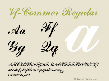 Vf-Commer Regular 1.0  30/04/2004 Font Sample