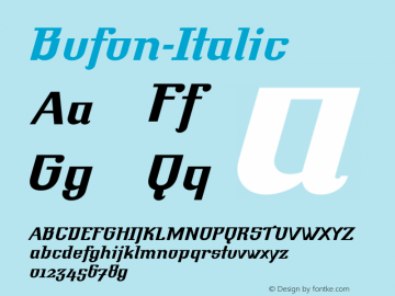 Bufon-Italic ☞ Version 001.001 ;com.myfonts.easy.demilan-studio.bufon.italic.wfkit2.version.4oeF图片样张