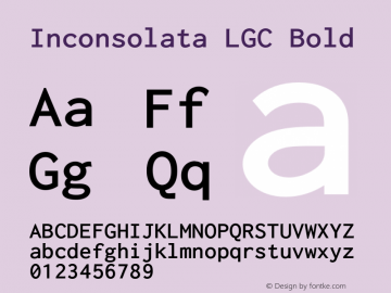Inconsolata LGC Bold Version 1.2 Font Sample