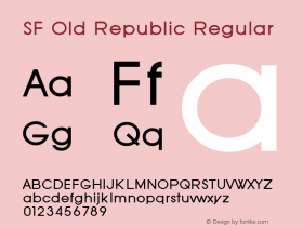 SF Old Republic Regular 1.1 Font Sample