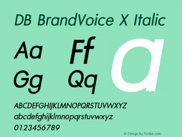 DB BrandVoice X Italic Version 3.100 2007图片样张
