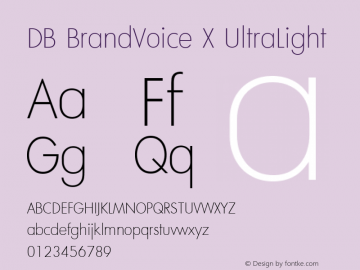 DB BrandVoice X UltraLight Version 3.100 2007 Font Sample