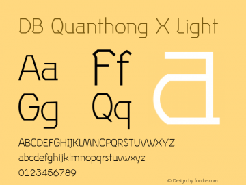 DB Quanthong X Light Version 3.100 2007 Font Sample