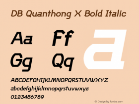 DB Quanthong X Bold Italic Version 3.100 2007图片样张