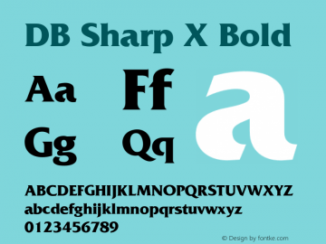 DB Sharp X Bold Version 3.100 2007 Font Sample