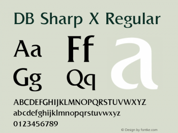 DB Sharp X Regular Version 3.100 2007 Font Sample