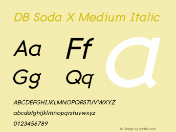 DB Soda X Medium Italic Version 3.100 2007图片样张