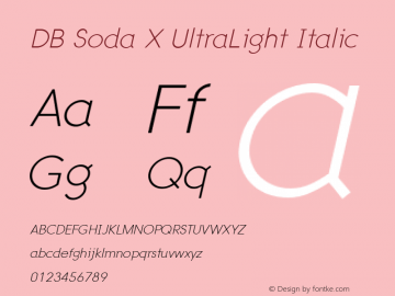 DB Soda X UltraLight Italic Version 3.100 2007图片样张