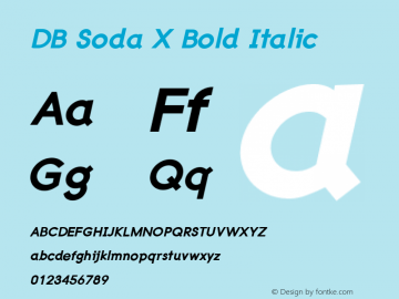 DB Soda X Bold Italic Version 3.100 2007图片样张