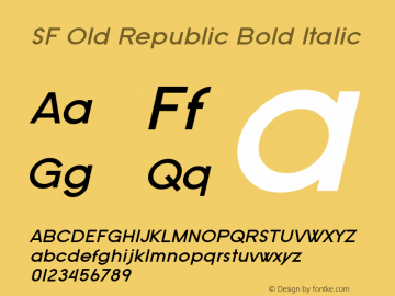 SF Old Republic Bold Italic v2.0 - Freeware Font Sample