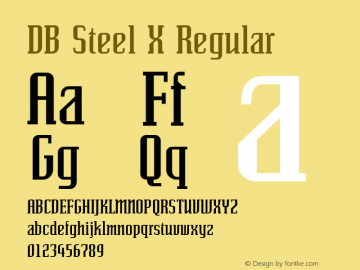 DB Steel X Regular Version 3.100 2007 Font Sample