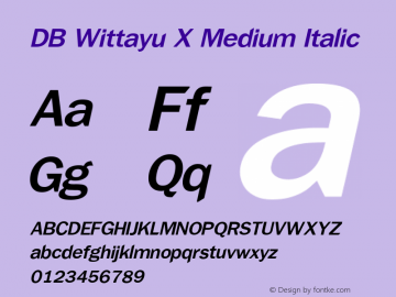 DB Wittayu X Medium Italic Version 3.100 2007图片样张