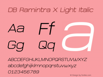 DB Ramintra X Light Italic Version 3.100 2007图片样张