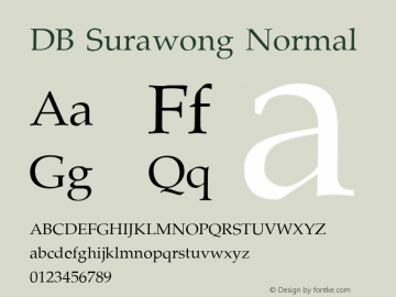 DB Surawong Normal Version 2.0; 2002; initial release Font Sample