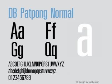 DB Patpong Normal Version 1.1; 2001 Font Sample