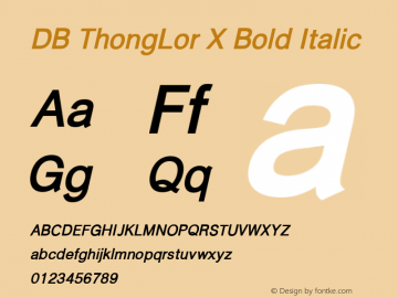 DB ThongLor X Bold Italic Version 3.100 2007图片样张