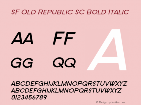 SF Old Republic SC Bold Italic v2.0 - Freeware图片样张