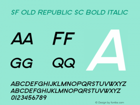 SF Old Republic SC Bold Italic ver 2.0. Freeware for non-commercial use.图片样张