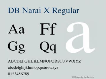 DB Narai X Regular Version 3.100 2007 Font Sample