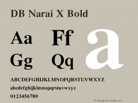 DB Narai X Bold Version 3.100 2007 Font Sample