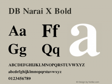 DB Narai X Bold Version 3.100 2007 Font Sample