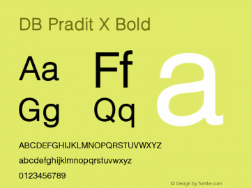 DB Pradit X Bold Version 3.100 2007 Font Sample