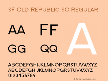 SF Old Republic SC Regular Version 2.1 Font Sample