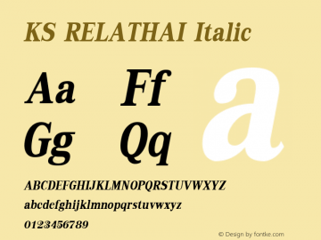 KS RELATHAI Italic 001.000图片样张