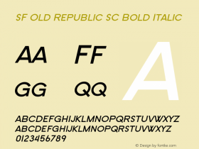 SF Old Republic SC Bold Italic v2.0 - Freeware图片样张