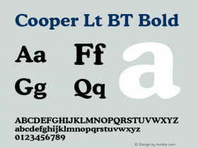 Cooper Lt BT Bold Version 1.01 emb4-OT Font Sample