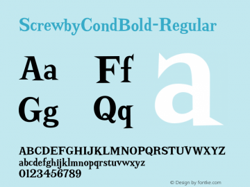 ScrewbyCondBold-Regular ☞ Version 1.000 2013;com.myfonts.pink-broccoli.screwby.condensed-bold.wfkit2.44zn图片样张