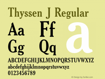 Thyssen J Regular Sep 14 1995 Font Sample