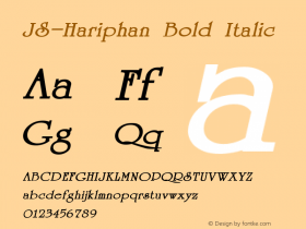 JS-Hariphan Bold Italic Version 1.000 2006 initial release图片样张