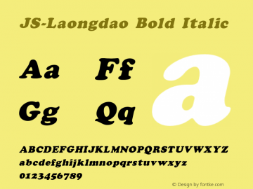 JS-Laongdao Bold Italic Version 1.000 2006 initial release Font Sample