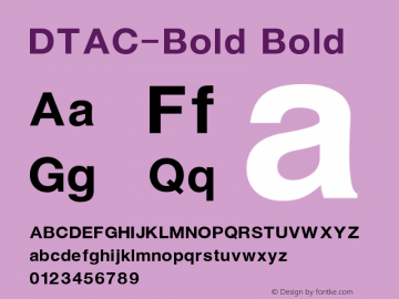DTAC-Bold Bold Version 1.5; 2004 Font Sample