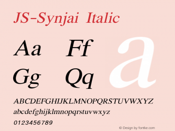 JS-Synjai Italic Version 1.000 2006 initial release图片样张