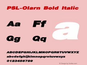 PSL-Olarn Bold Italic Version 1.000 2006 initial release图片样张