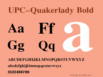 UPC-Quakerlady Bold 001.000 Font Sample