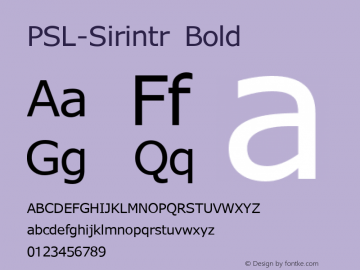 PSL-Sirintr Bold Version 1.000 2006 initial release Font Sample