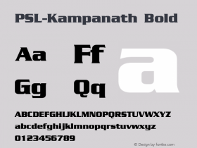 PSL-Kampanath Bold Version 1.000 2006 initial release图片样张