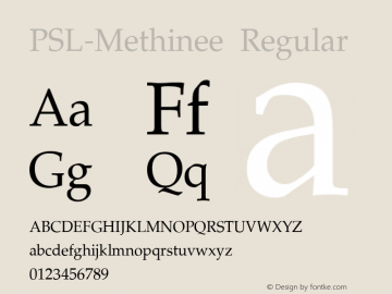 PSL-Methinee Regular Version 1.000 2006 initial release图片样张