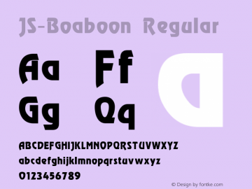 JS-Boaboon Regular Version 1.000 2006 initial release Font Sample