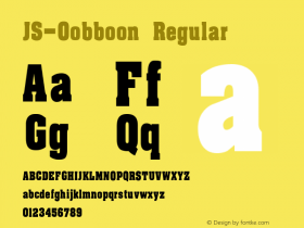 JS-Oobboon Regular Version 1.000 2006 initial release Font Sample