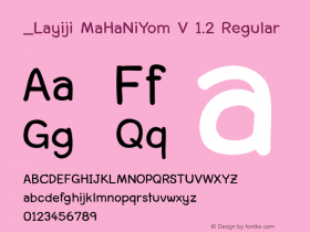 _Layiji MaHaNiYom V 1.2 Regular Version 1.002 2006 Font Sample