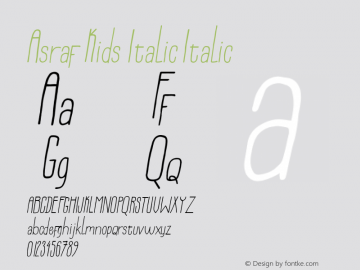 Asraf Kids Italic Italic Version 1.000图片样张